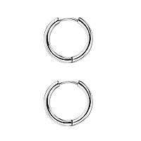 14G 10Mm Silver Hoop Earrings For Women Earrings For Men Earrings Silver Earrings For Women Small Hoop Earrings Surgical Steel E