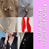 5 Pcs Fashion Pearl Broochsweater Shawl Clip Double Faux Pearl Brooches Waist Pants Extender Safety Pins