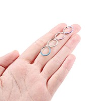 14G Septum Jewelry White Opal Septum Rings Silver Daith Earrings Surgical Steel Conch Hoop Earrings Seamless Nose Ring Hoops Sep