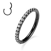 Gagabody Helix Earring 20G Earring For Tragus Piercing Black Daith Earrings Surgical Steel Nose Hoop 20G 6Mm Rook Jewelry With C