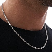 Waitsoul 925 Sterling Silver Rope Chain Lobster Clasp 3Mm Silver Chain For Men Women Silver Necklace Chain 1630 Inches22