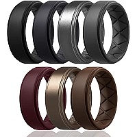 Egnaro Silicone Wedding Rings Mens Inner Arc Breathable Design Silicone Rings For Men 7 Rings 4 Rings 1 Ring Step Edge Rub