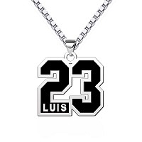 Moonlight Collections Custom Sports Number Necklace For Atheletes With Name Personalized Baseball Necklace Football Chain Gift F