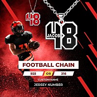 Moonlight Collections Custom Sports Number Necklace For Atheletes With Name Personalized Baseball Necklace Football Chain Gift F