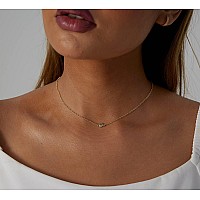 Lexody Diamond Necklaces For Women Dainty Leaf Necklace 14K Gold Plated Layered Cz Moon Necklace Simple Diamond Choker Necklaces