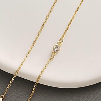 Lexody Diamond Necklaces For Women Dainty Leaf Necklace 14K Gold Plated Layered Cz Moon Necklace Simple Diamond Choker Necklaces