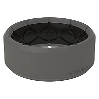 Groove Life Zeus Edge Storm Grey Silicone Ring Breathable Rubber Wedding Rings For Men Lifetime Coverage Unique Design Comfor