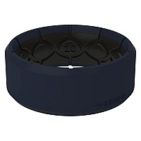 Groove Life Zeus Edge Deep Navy Silicone Ring Breathable Rubber Wedding Rings For Men Lifetime Coverage Unique Design Comfort