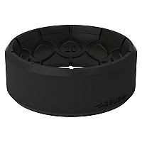 Groove Life Zeus Edge Midnight Black Silicone Ring Breathable Rubber Wedding Rings For Men Lifetime Coverage Unique Design Co