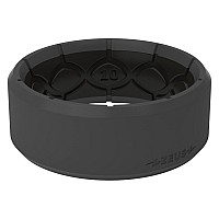 Groove Life Zeus Edge Deep Stone Silicone Ring Breathable Rubber Wedding Rings For Men Lifetime Coverage Unique Design Comfor