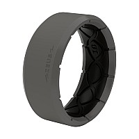 Groove Life Zeus Edge Storm Grey Silicone Ring Breathable Rubber Wedding Rings For Men Lifetime Coverage Unique Design Comfor