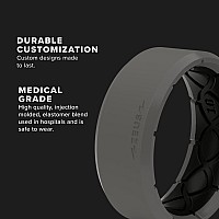 Groove Life Zeus Edge Storm Grey Silicone Ring Breathable Rubber Wedding Rings For Men Lifetime Coverage Unique Design Comfor