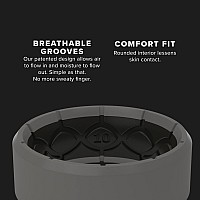 Groove Life Zeus Edge Storm Grey Silicone Ring Breathable Rubber Wedding Rings For Men Lifetime Coverage Unique Design Comfor