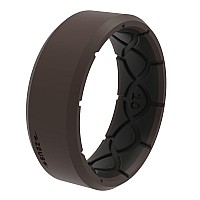 Groove Life Zeus Edge Dark Earth Silicone Ring Breathable Rubber Wedding Rings For Men Lifetime Coverage Unique Design Comfor