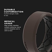 Groove Life Zeus Edge Dark Earth Silicone Ring Breathable Rubber Wedding Rings For Men Lifetime Coverage Unique Design Comfor