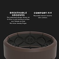 Groove Life Zeus Edge Dark Earth Silicone Ring Breathable Rubber Wedding Rings For Men Lifetime Coverage Unique Design Comfor