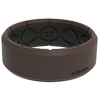 Groove Life Zeus Edge Dark Earth Silicone Ring Breathable Rubber Wedding Rings For Men Lifetime Coverage Unique Design Comfor