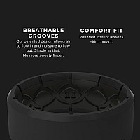 Groove Life Zeus Edge Midnight Black Silicone Ring Breathable Rubber Wedding Rings For Men Lifetime Coverage Unique Design Co