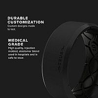 Groove Life Zeus Edge Midnight Black Silicone Ring Breathable Rubber Wedding Rings For Men Lifetime Coverage Unique Design Co