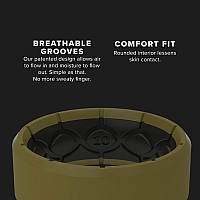 Groove Life Zeus Edge Olive Drab Silicone Ring Breathable Rubber Wedding Rings For Men Lifetime Coverage Unique Design Comfor