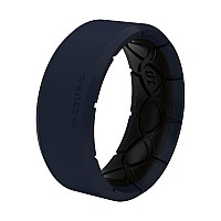 Groove Life Zeus Edge Deep Navy Silicone Ring Breathable Rubber Wedding Rings For Men Lifetime Coverage Unique Design Comfort