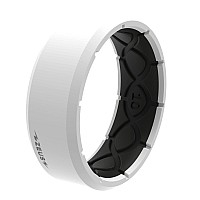 Groove Life Zeus Edge Tundra Silicone Ring Breathable Rubber Wedding Rings For Men Lifetime Coverage Unique Design Comfort Fi