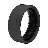 Groove Life Zeus Edge Deep Stone Silicone Ring Breathable Rubber Wedding Rings For Men Lifetime Coverage Unique Design Comfor