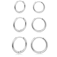 Dainty 6 Pairs Earrings Sets For Multiple Piercing Lightweight 316L Surgical Steel Small Huggie Hoop Earrings For Cartilage He