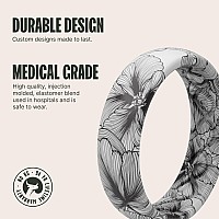 Groove Life Aspire Bloom Silicone Ring Breathable Rubber Wedding Rings For Women Lifetime Coverage Unique Design Comfort Fit