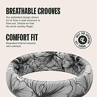 Groove Life Aspire Bloom Silicone Ring Breathable Rubber Wedding Rings For Women Lifetime Coverage Unique Design Comfort Fit