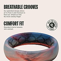 Groove Life Aspire Cirrus Silicone Ring Breathable Rubber Wedding Rings For Women Lifetime Coverage Unique Design Comfort Fit