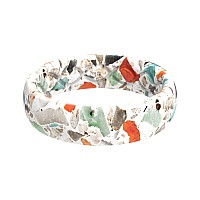 Groove Life Aspire Sea Glass Silicone Ring Breathable Rubber Wedding Rings For Women Lifetime Coverage Unique Design Comfort