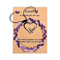 Joycuff Amethyst Crystals Mens Chakra Bracelets Healing Crystal Bracelet Anxiety Relief Gifts For Women Men Him Her Bf And Gf G