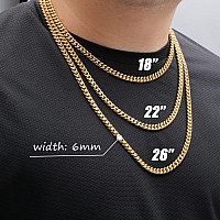 Joycuff Gifts For Husband Birthday Anniversary Chain From Wife Mens Unique Cuban Chain Necklace 18K Gold Plated Stainless Steel