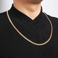 Joycuff Gifts For Husband Birthday Anniversary Chain From Wife Mens Unique Cuban Chain Necklace 18K Gold Plated Stainless Steel