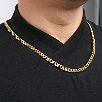 Joycuff Gifts For Husband Birthday Anniversary Chain From Wife Mens Unique Cuban Chain Necklace 18K Gold Plated Stainless Steel