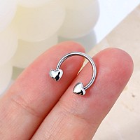 Jewseen 16G Septum Rings Heart Cartilage Earring Hoop 316L Stainless Steel Helix Earring Daith Earring Nose Ring Hoop Septum Pie