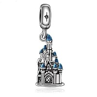 Magic Castle Dangle Charm 925 Sterling Silver Pendantgirl Jewelry Beads Gifts For Women Braceletnecklace A0243