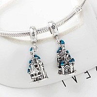 Magic Castle Dangle Charm 925 Sterling Silver Pendantgirl Jewelry Beads Gifts For Women Braceletnecklace A0243