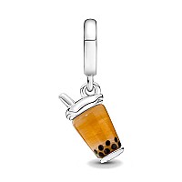 Murano Glass Bubble Tea Dangle Charm 925 Sterling Silver Pendantgirl Jewelry Beads Gifts For Women Braceletnecklace A0110