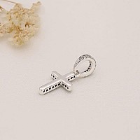 Sparkling Cross Pendant Charm 925 Sterling Silver Pendantgirl Jewelry Beads Gifts For Women Braceletnecklace A0134