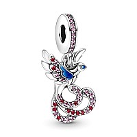 Chinese Mythical Phoenix Dangle Charm 925 Sterling Silver Pendantgirl Jewelry Beads Gifts For Women Braceletnecklace A0148