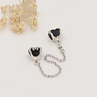 Safety Chain Charm 925 Sterling Silver Pendantgirl Jewelry Beads Gifts For Women Braceletnecklace A0234