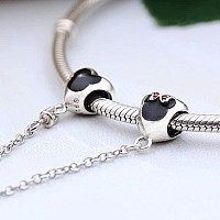 Safety Chain Charm 925 Sterling Silver Pendantgirl Jewelry Beads Gifts For Women Braceletnecklace A0234