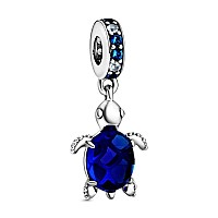 Murano Glass Dark Blue Turtle Charm 925 Sterling Silver Pendantgirl Jewelry Bead Gift For Women Braceletnecklace