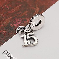 15Th Birthday Dangle Charm 925 Sterling Silver Pendantgirl Jewelry Beads Gifts For Women Braceletnecklace A016715