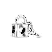 Padlock And Key Dangle Charm 925 Sterling Silver Pendantgirl Jewelry Beads Gifts For Women Braceletnecklace A0131