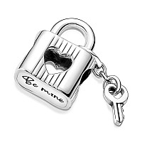 Padlock And Key Dangle Charm 925 Sterling Silver Pendantgirl Jewelry Beads Gifts For Women Braceletnecklace A0131