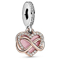 Sparkling Infinity Heart Family Dangle Charm 925 Sterling Silver Pendantgirl Jewelry Beads Gifts For Women Braceletnecklace A0