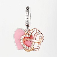 Sparkling Infinity Heart Family Dangle Charm 925 Sterling Silver Pendantgirl Jewelry Beads Gifts For Women Braceletnecklace A0